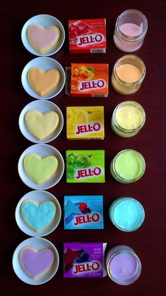 Stir Jello into your frosting for flavored, colorful frosting