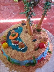Tropical pool cake