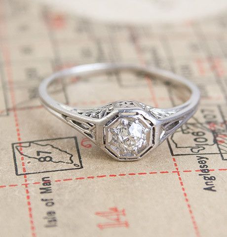 Winged Filigree Engagement Ring, $1350