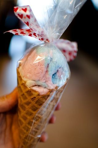 cotton candy in a cone…cute gift for kids party or classroom!