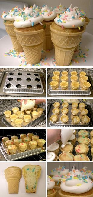 ice cream cone cup cakes