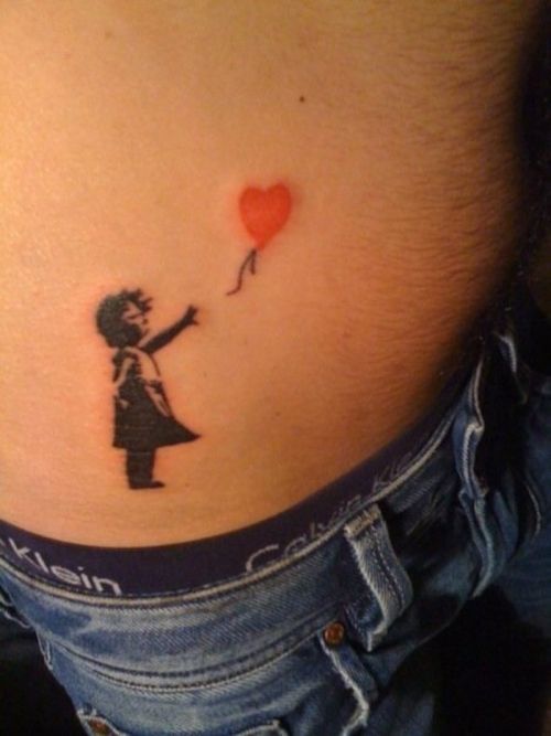 small women tattoos | Little Girl With Balloon