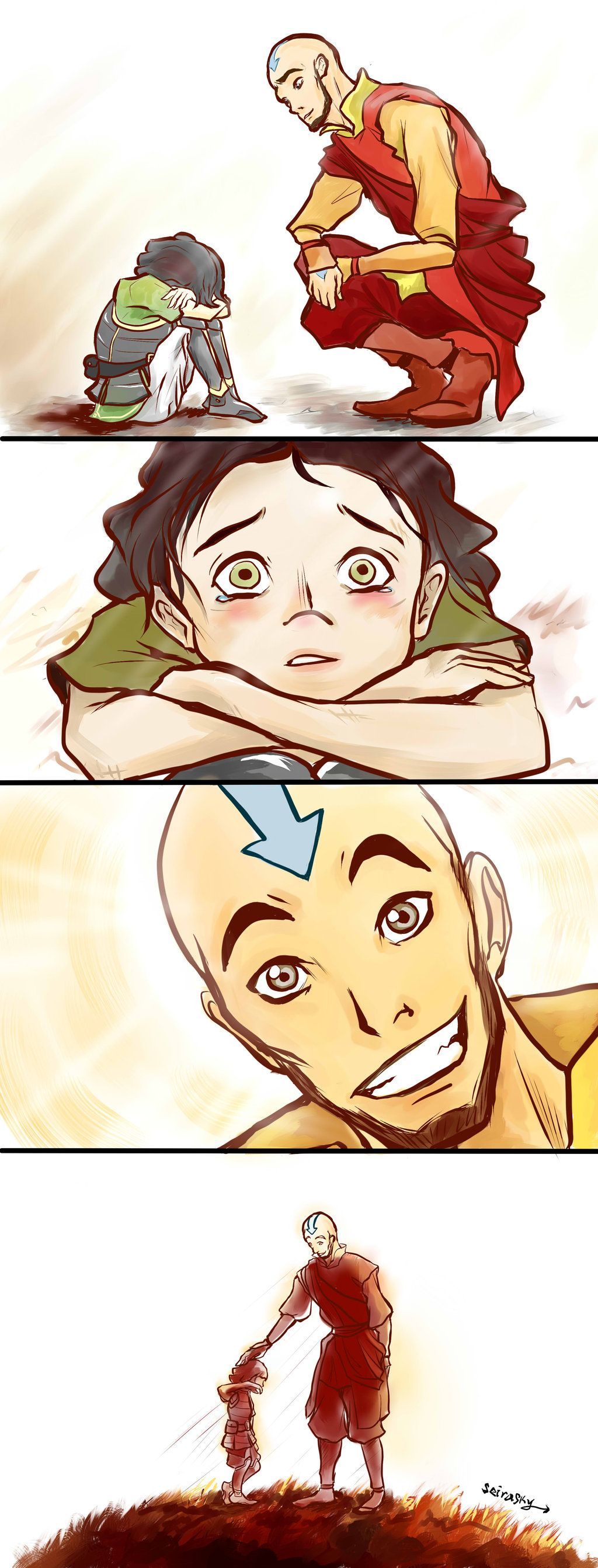 Aang's smile :) same as the boy in the iceberg — teearrsss
