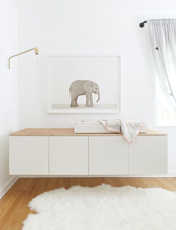 Baby Elephant and floating dresser/changing table–love!