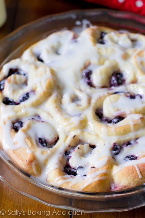 Easy Blueberry Sweet Rolls with a simple Lemon Glaze.  This recipe only requires