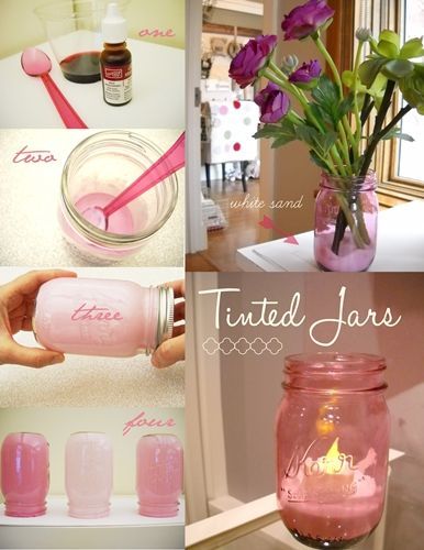 Easy to follow tutorial on how to tint your mason jars. Custom colors for every