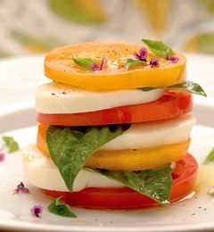 Mozzarella, Tomato, and Basil Salad – I normally wouldn't love this but it l