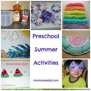 Preschool Summer Activities!   Includes a paper towel roll firework craft – fun