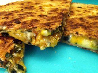 Quesadillas – overflowing with veggies between whole wheat tortillas – are a hea