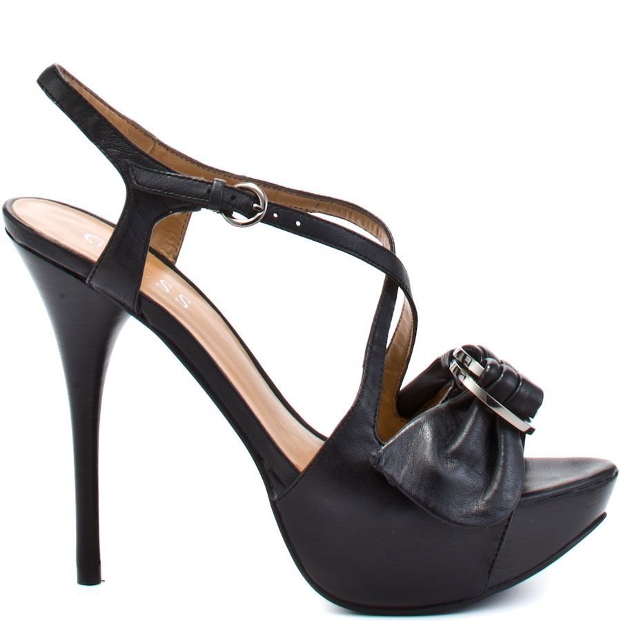 Fluy heels Black Leather brand heels Guess Shoes