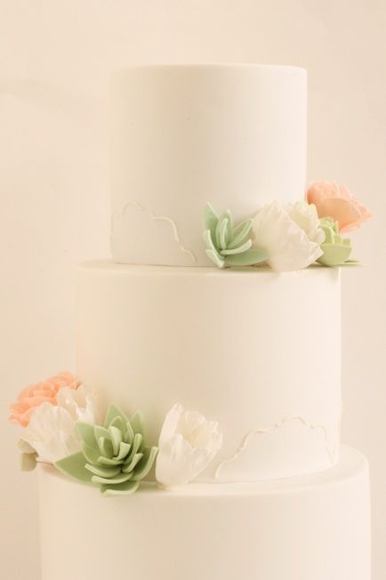 hello naomi: succulent wedding cake.  Succulents are a little fake looking, but