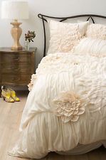 ANTHROPOLOGIE Georgina bedding KING duvet blanket comforter nimbus floral cream