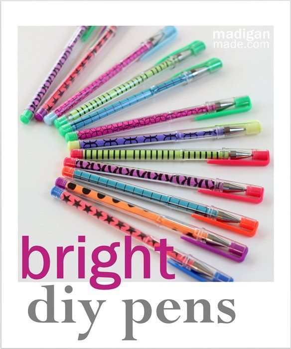 bright DIY office supplies- fun for back to school