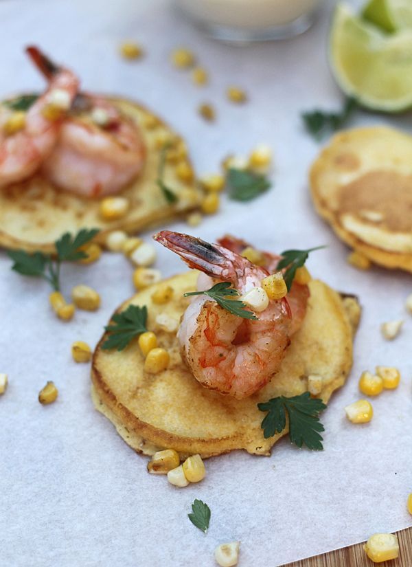 Corn Cakes with Sautéed Shrimp and Tequila Lime Cream Sauce – http://www.diypin