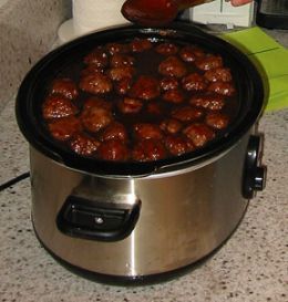 Crockpot Meatballs — and there is also a great recipe for spinach artichoke dip