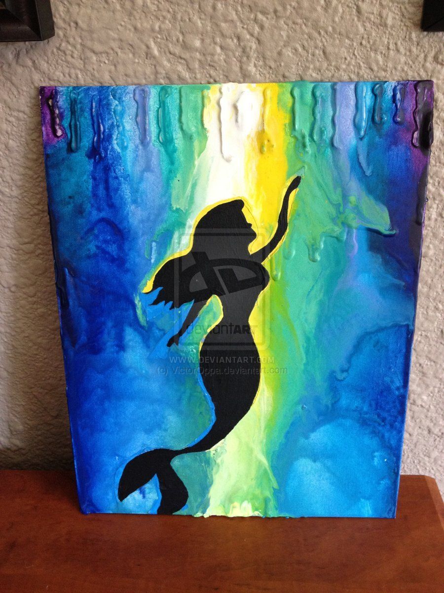 Disney Crayon Art- Little mermaid. I think Im literally in love with this