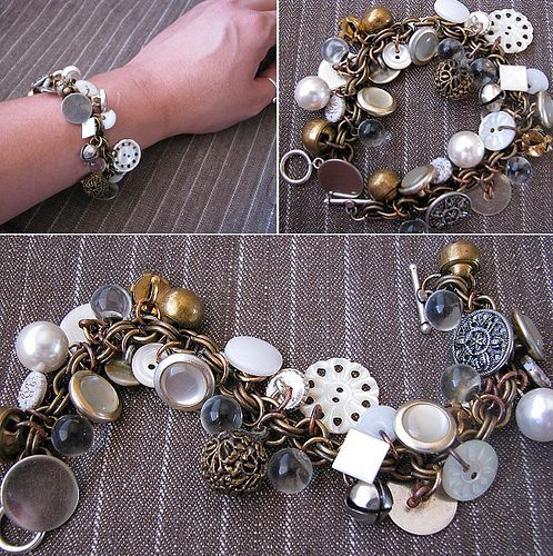 DIY Gypsy Button Bracelet.  Post includes step by step.