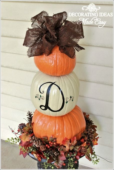 Fall Pumpkin Topiary from DIY user Decorating-Ideas