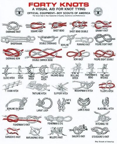 Forty knots- I have this placard. Taught Cub Scouts some of the easier knots for