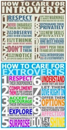 : how to care for introverts / extroverts :