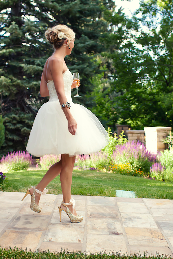 I love the idea of a mini wedding gown for rehearsal dinner. kind of a way to we