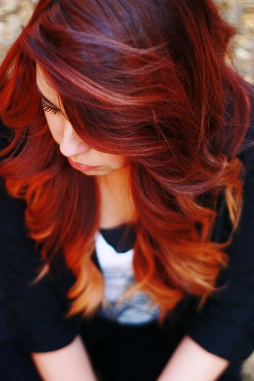 In another life! red hair- with blonde ombre. I love the low-lights up top, and