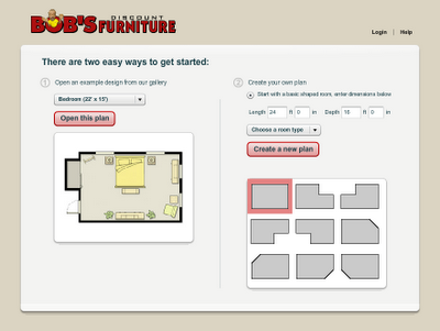 Online tool for arranging furniture