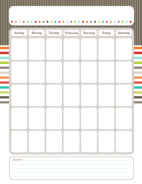 Organizing Calendar – editable printables…and stickers!