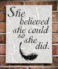 Quote Wall Art: She Believed She Could So She Did Canvas Art / Prints on Canvas