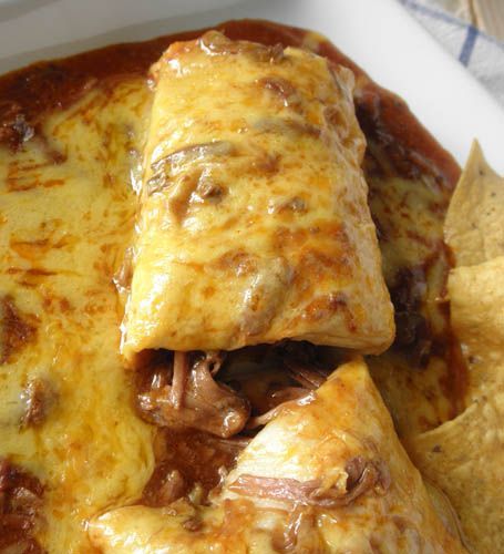 Smothered Beef Burritos — Crockpot recipe