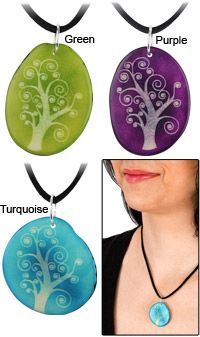 Tree of Life Etched Tagua Necklace for $10.99! Each purchase funds 25 cups of fo