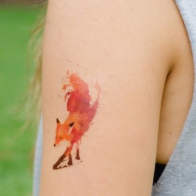 WATERCOLOR FOX TATTOO | Love the style, though I wouldnt necessarily get a fox i