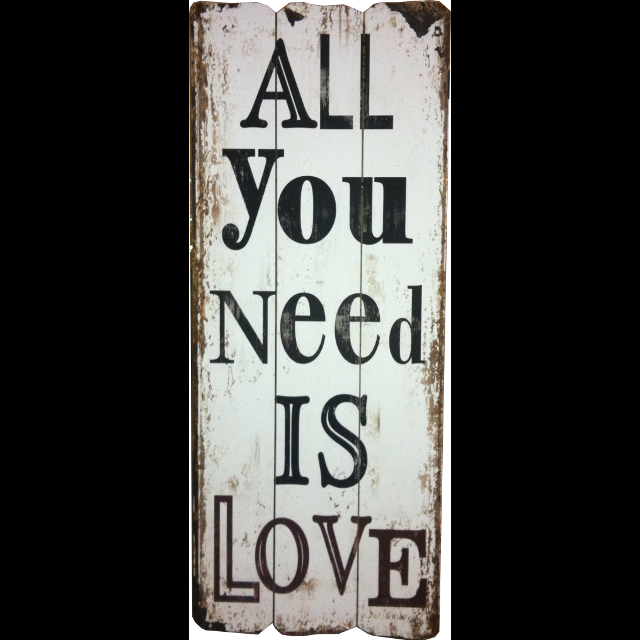 All You Need Inspirational Wooden Wall Word Sign from Earth Homewares