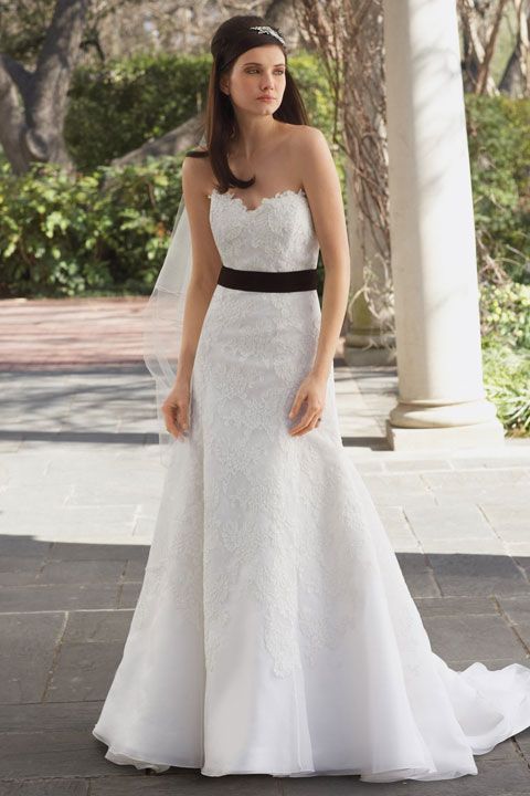Chic sleeveless A-line floor-length bridal gowns