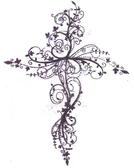 Cross tattoo design by ~Zanie-LArch on devian – (get one b/c in Mat 22 Jesus ask