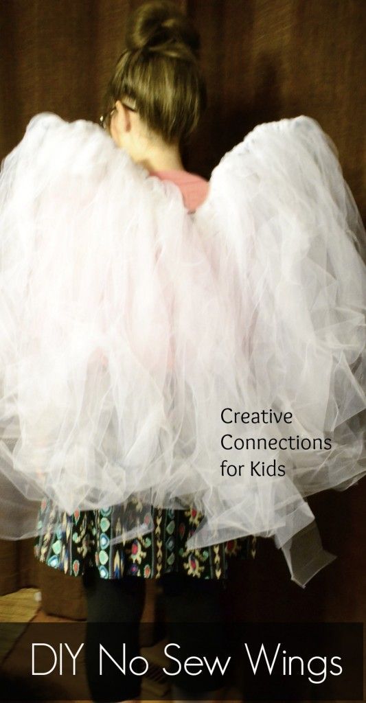 DIY No Sew Wings easy, frugal, for a quick fairy princess or angel costume.  Cre