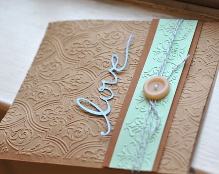 Embossed Love Handmade Card – using her new embossing folders