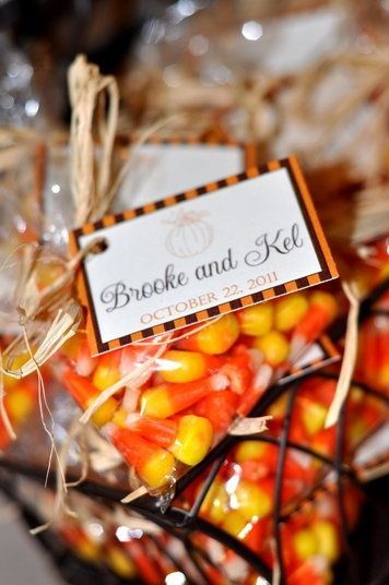 fall bridal shower ideas | Sandy wedding shower ideas / favors…candy corn for