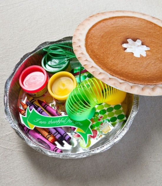 Faux Pumpkin Pies. Use as Thanksgiving place cards, when the kids open up their