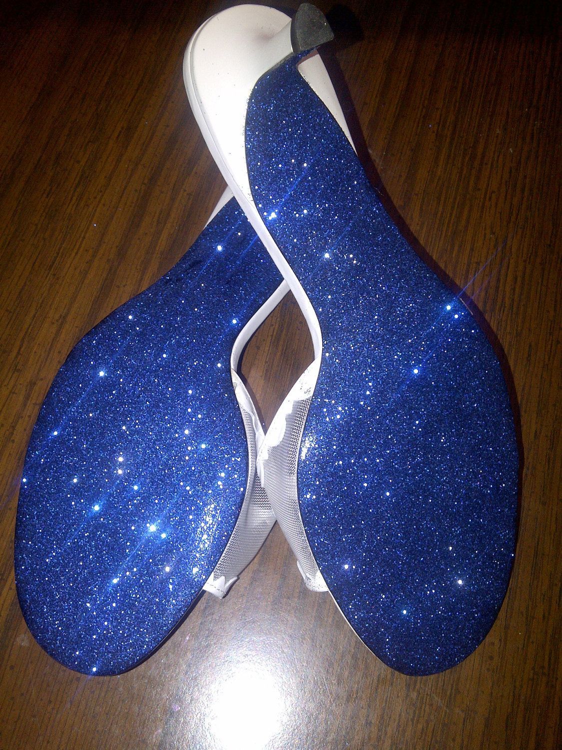 Glitter soles for your wedding shoes includes sixpence. $25.00, via Etsy.