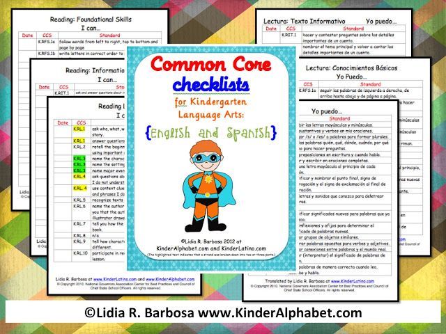Kindergarten Common Core Standards checklist – FREE!