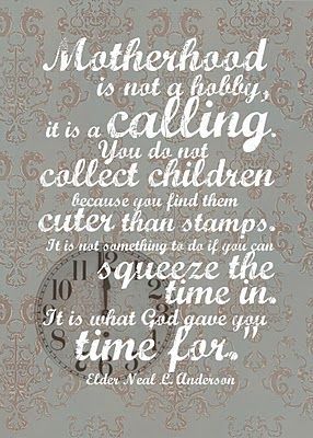 Motherhood is not a hobby. It is a full time career!