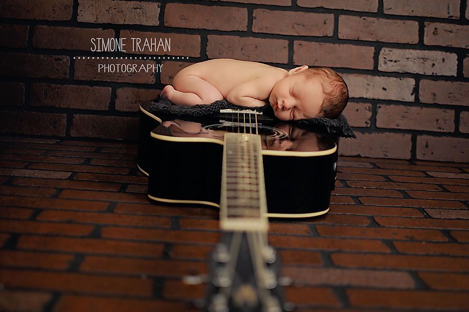 simone.trahan.photography: Newborn Boy Photography, Newborn guitar photography