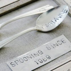 Spooning since 1989- brilliant! Really fun idea for a newlywed gift!