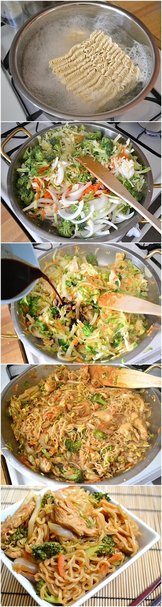 chicken yakisoba. Kids liked it!  I will make again but only use a touch of srir