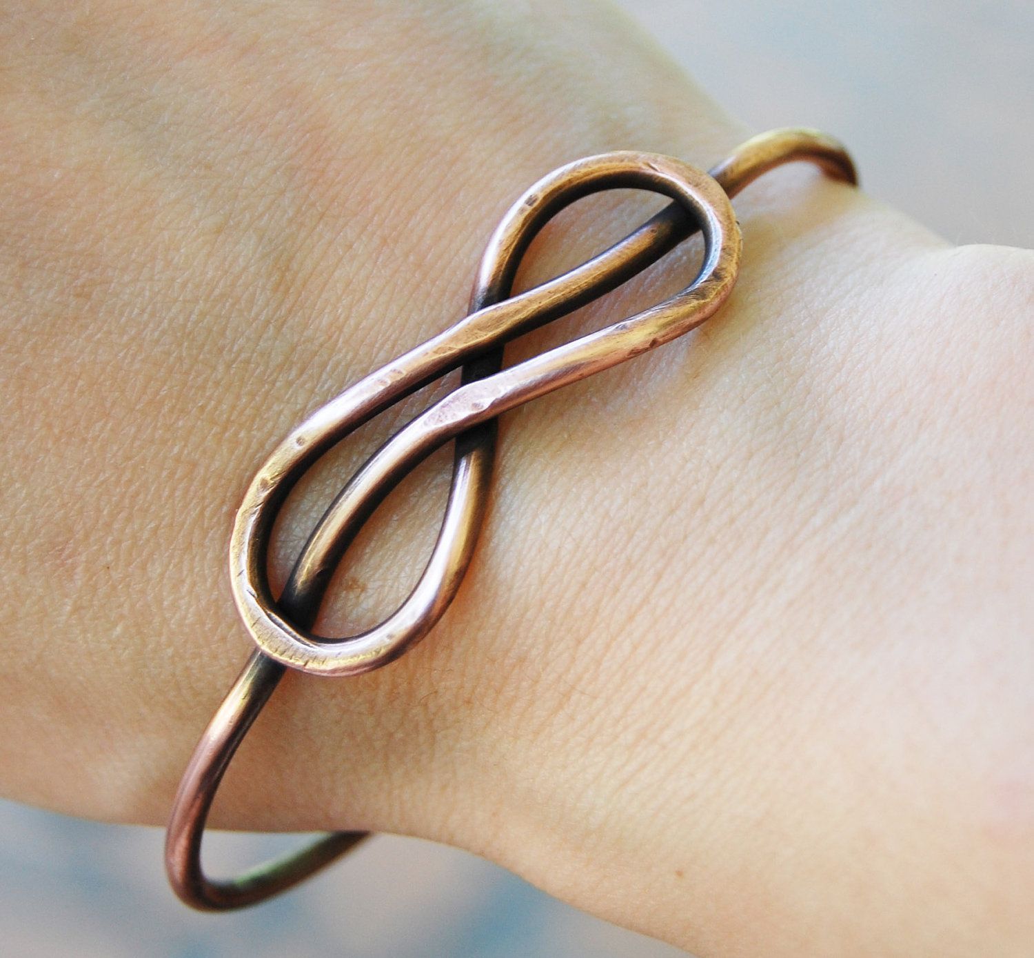 Copper Wire Jewelry | Infinity Knot Bangle, Oxidized Copper, Wire jewelry  …