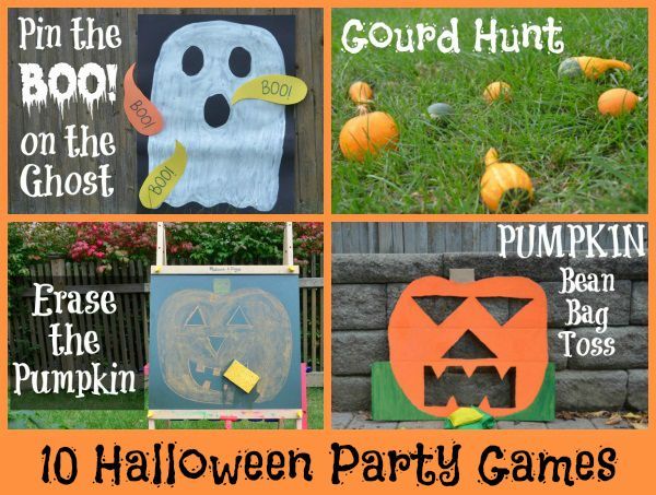 Halloween Games: Pin the Boo / Gourd Hunt / Erase the Pumpkin / Pumpkin Bean Bag