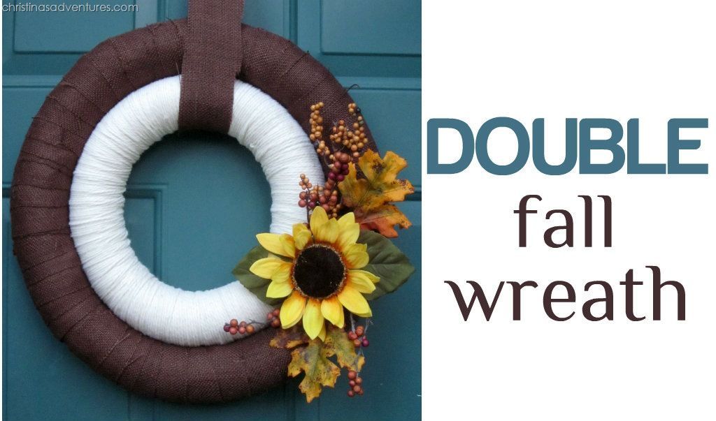 Make DOUBLE impact with a double wreath!  The base is made from pool noodles – w