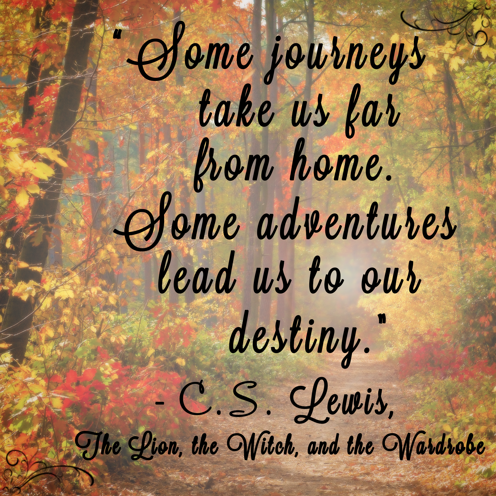 “Some journeys take us far from home. Some adventures lead us to our destiny.” –