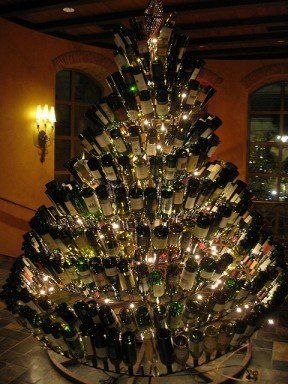 Wine bottle christmas tree